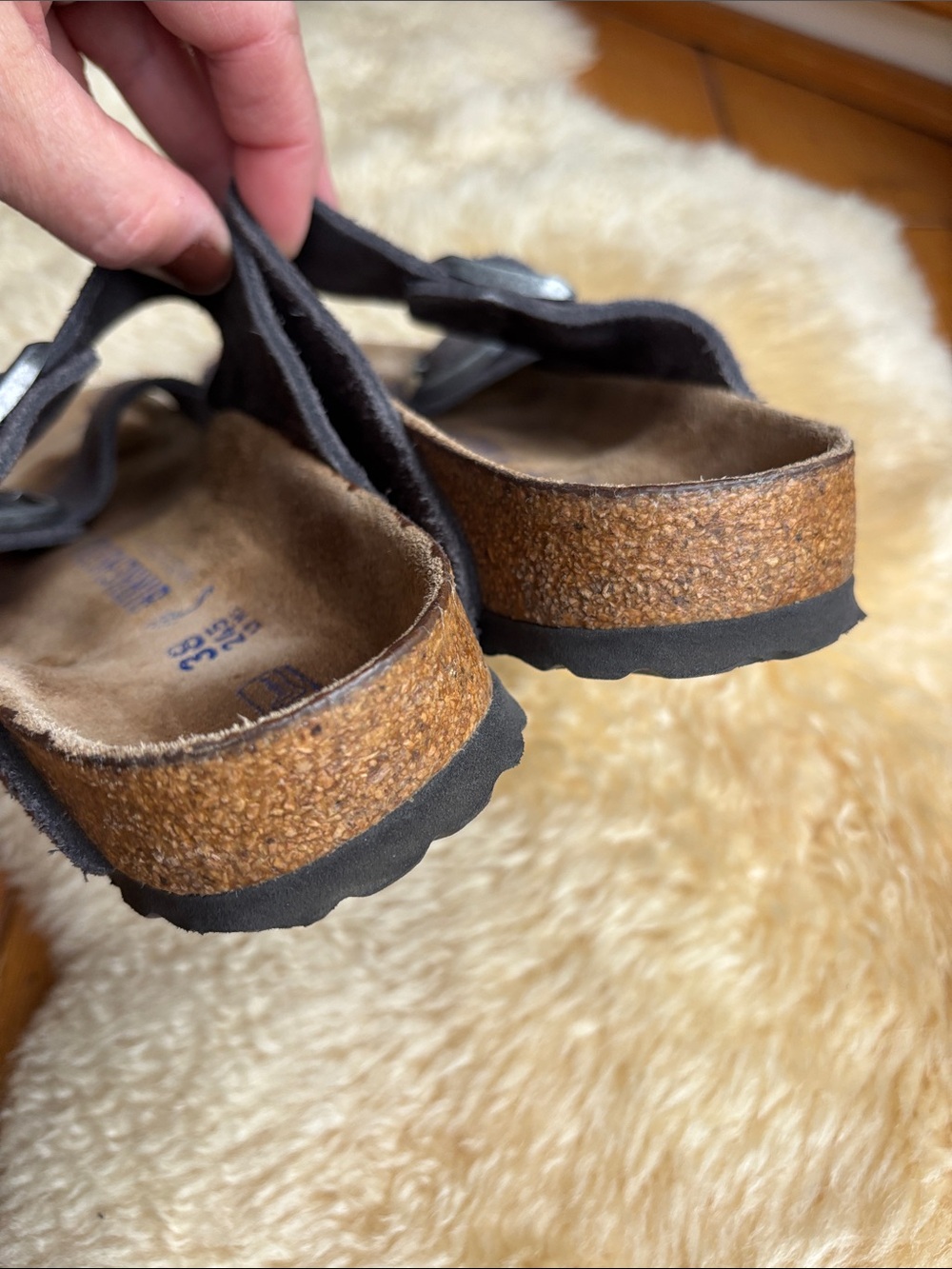 Suede Birkenstock Arizona Sandals - Picture 10 of 10